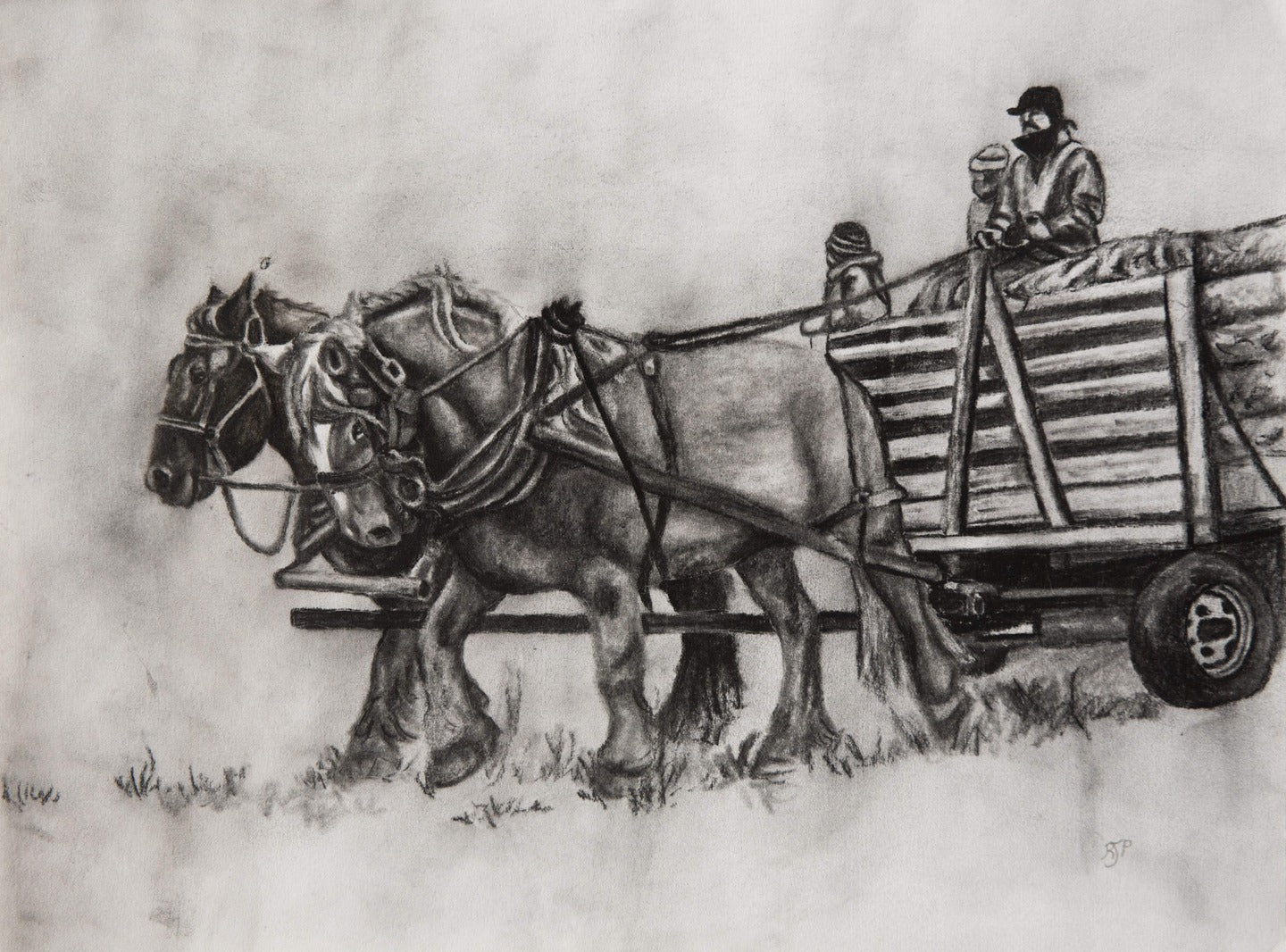 Feeding Cattle with the Draft Horses Original